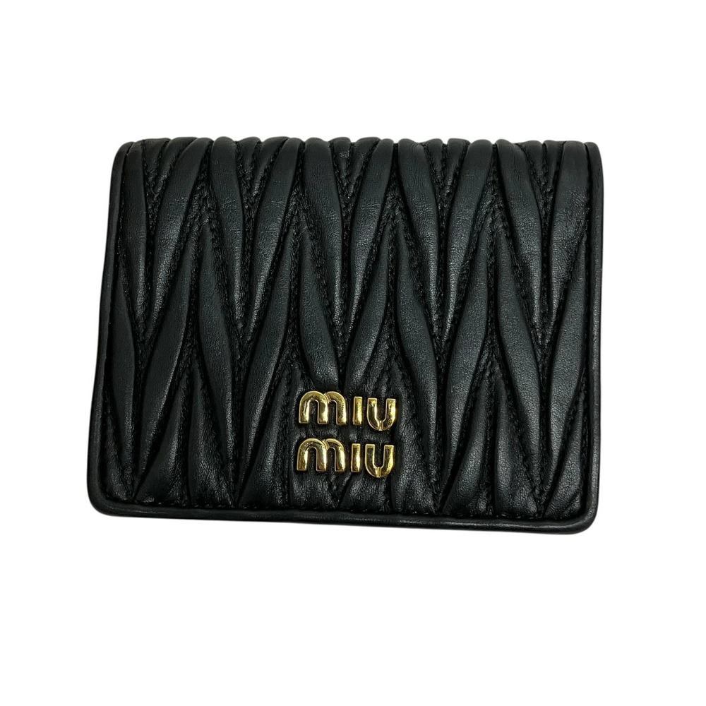 Miu Miu One Matelasse Leather Wallet Black